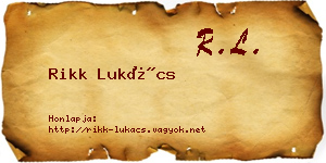 Rikk Lukács névjegykártya